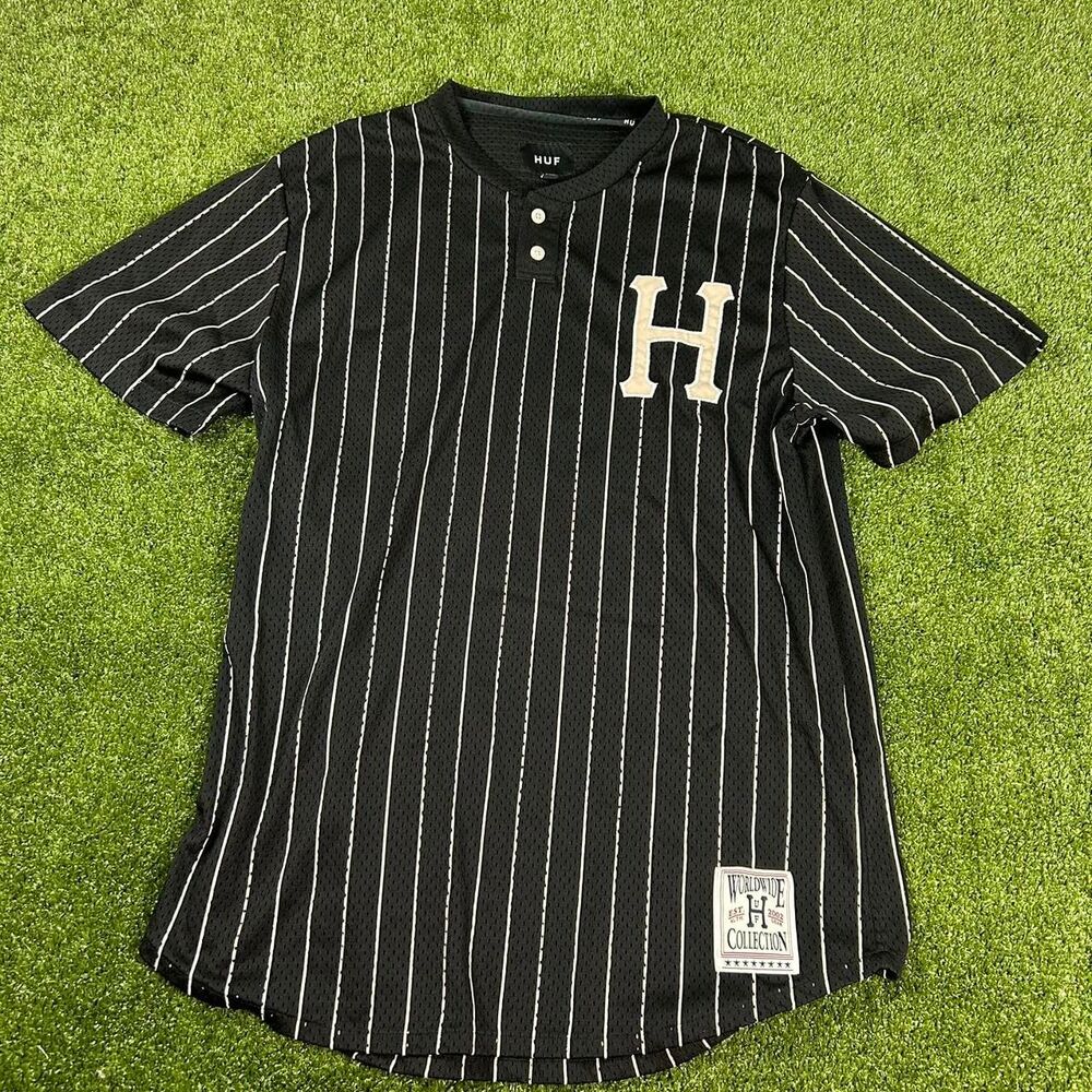 Huf Men's Black and Navy Shirt